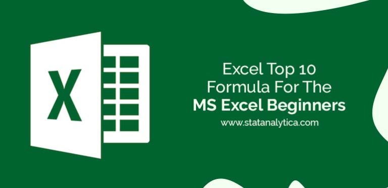 Excel Top 10 Formula For The Ms Excel Beginners - Statanalytica