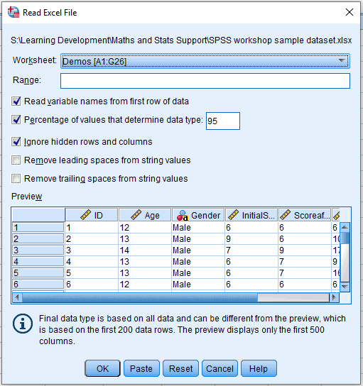 Input Data in SPSS