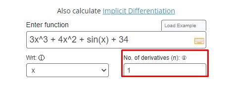 first derivative