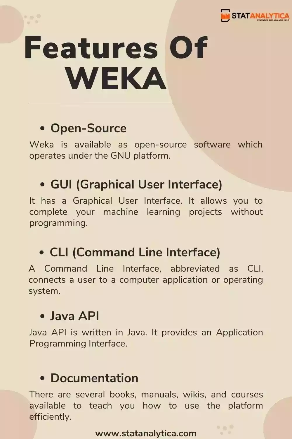 features of WEKA